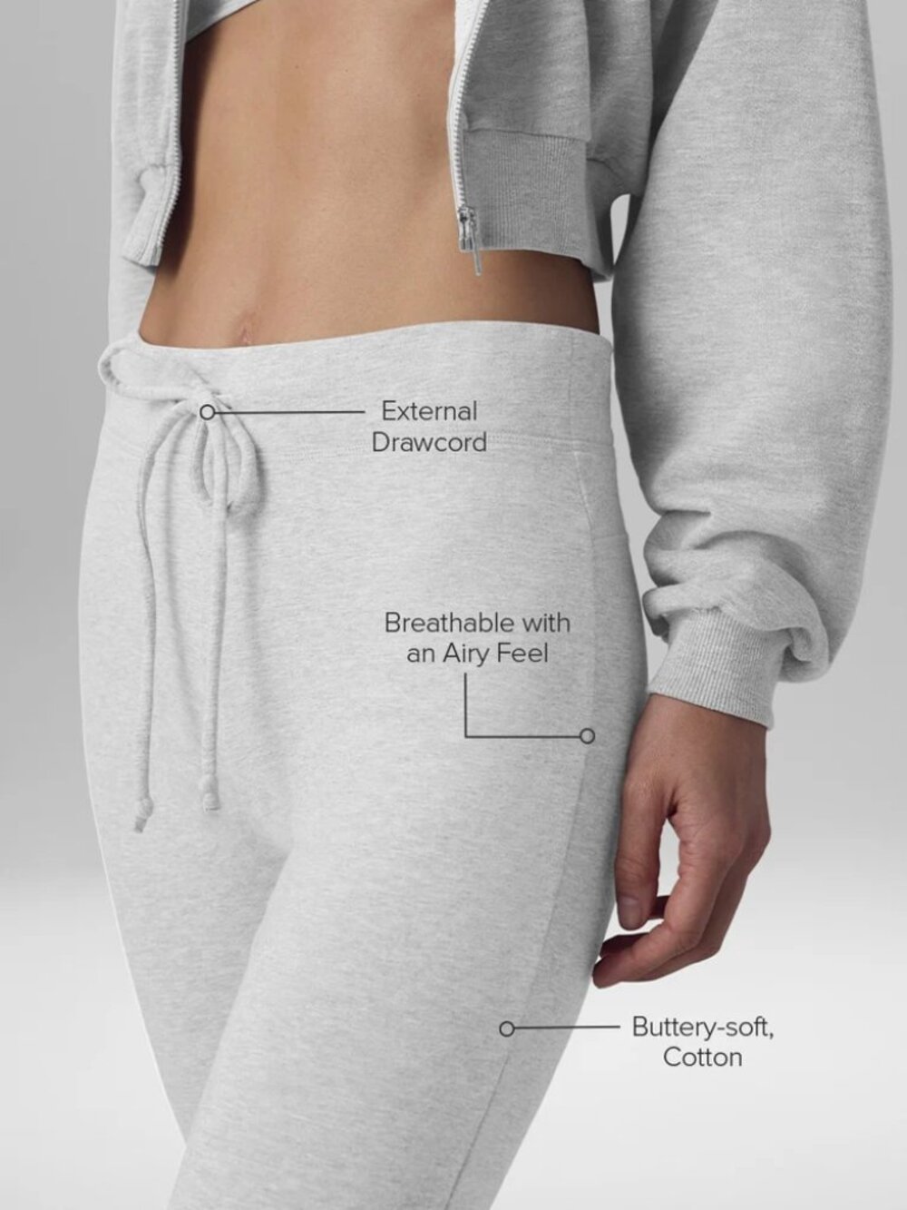 ☁️Alo Yoga Sway Flare Pants Sporty Gray Slightly Flare Casual Long Pants - Picture 7 of 9